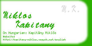 miklos kapitany business card