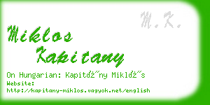 miklos kapitany business card